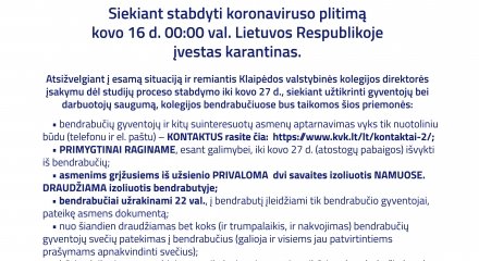 Informacija bendrabučių gyventojams
