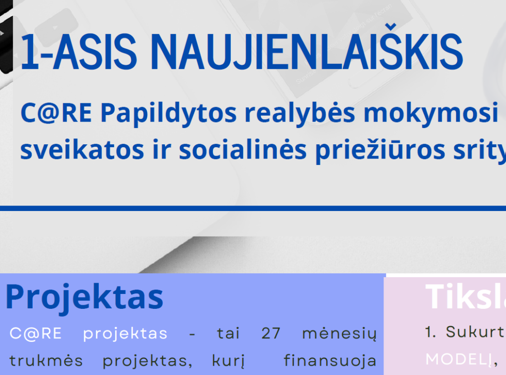 Parengtas pirmasis C@RE projekto naujienlaiškis